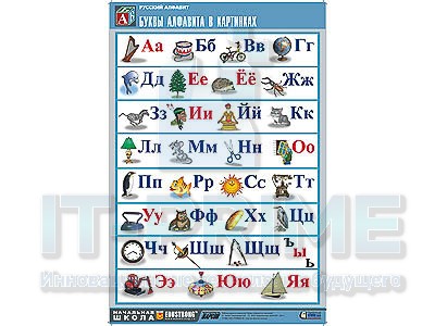Таблица демонстрационная "Русский алфавит в картинках" (винил 100х140)