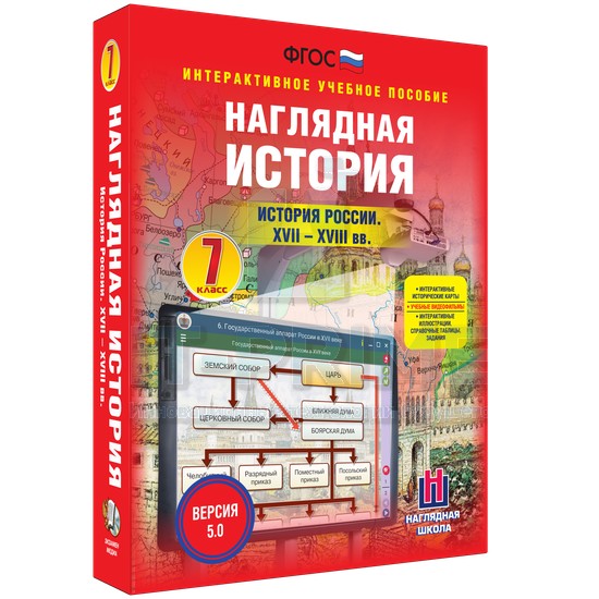 Интерактивное пособие Наглядная история. История России XVII - XVIII веков. 7 класс