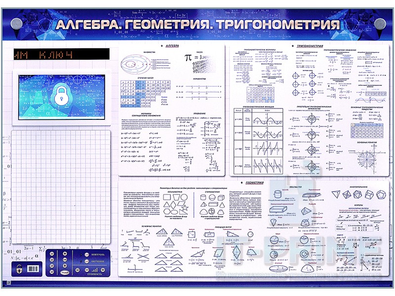 Электронно-справочное информационное панно с мультимедийным ПО "Алгебра. Геометрия. Тригонометрия"