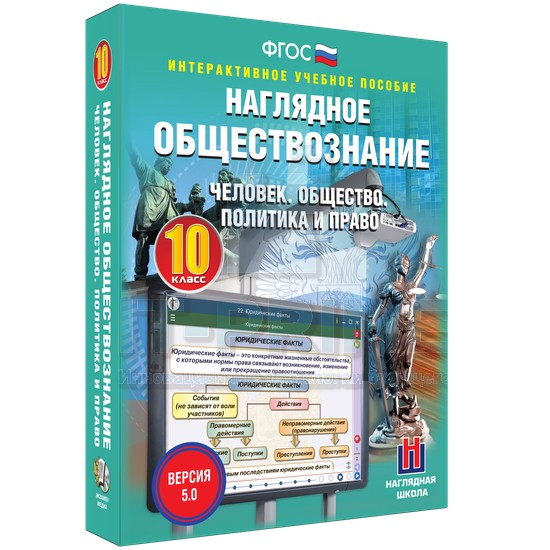 Интерактивное пособие Наглядное обществознание. Человек. Общество. Политика и право. 10 класс