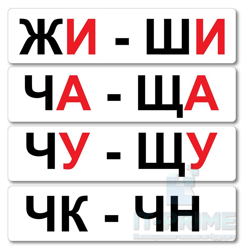 Набор магнитных карточек "ЖИ-ШИ"