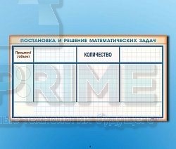 Фрагмент (демонстрационный) маркерный "Постановка и решение математических задач" + комплект магнитов